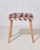 Plum Velvet Woven Stool | Chairs by Knots Studio. Item made of wood & fabric