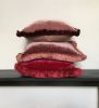 Dusty rose silk velvet pillow, silk velvet cushion, pink | Pillows by Velvet Fringe