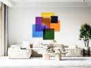 Oversized Multicolor Squares /Transparent Acrylic Art/ Wall | Wall Sculpture in Wall Hangings by uniQstiQ. Item made of synthetic