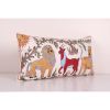 Vintage Ethnic Suzani Fish Pictorial Lumbar Pillow, Animal T | Cushion in Pillows by Vintage Pillows Store