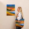 Tote Bag - Day Blazed - Tropical Sunset Palm Tree | Work by Eman's Gallery