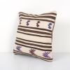 Primitive Design Kilim Pillow Case, Square White Hemp Cushio | Cushion in Pillows by Vintage Pillows Store