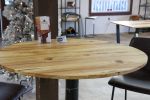Round Spalted Maple Bar Pub Table with Black Steel Legs | Cocktail Table in Tables by Hazel Oak Farms. Item made of wood with steel
