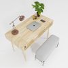 Oak Solid Wood Desk, Executive Office Desk With Storage, Liv | Tables by Picwoodwork. Item made of oak wood