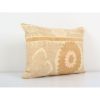 Uzbek Faded Beige Suzani Cushion Cover, Suzani Pillow Case M | Pillows by Vintage Pillows Store