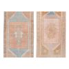 Yastik Rug Distressed Low Pile Petite Rug Faded Runner - Set | Runner Rug in Rugs by Vintage Pillows Store. Item made of cotton & fiber