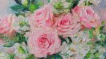 Bridal flowers oil painting original rose art, Custom weddin | Oil And Acrylic Painting in Paintings by Natart. Item made of canvas with synthetic