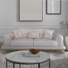 Un Begonia , 87''  Round Arm Sofa, Pearl White Velvet Uphols | Couch in Couches & Sofas by Art De Vie Furniture