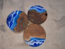 Epoxy Coffee Table - Resin End Table - Epoxy Coastal Table | Tables by Tinella Collection. Item made of walnut & synthetic compatible with contemporary and country & farmhouse style