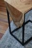 Live Edge Honey Locust Waterfall C Table with Black Metal | Bedside Table in Tables by Hazel Oak Farms. Item composed of wood & steel