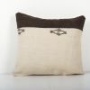 Vintage Hemp Turkish Kilim Pillow, Vintage Neutral Organic T | Cushion in Pillows by Vintage Pillows Store