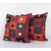 Set Colorful Oriental Boho Kilim Cushion, Chair Organic Pill | Pillows by Vintage Pillows Store
