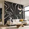 Charcoal Waves — Abstract Luxury Wallpaper Mural | Wall Treatments by ELLE WALLS