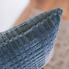 High Pile Blue Chenille Squares Lumbar Pillow 12x18 | Pillows by Vantage Design