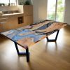 Clear Epoxy Dining Table | Tables by Ironscustomwood. Item made of wood with steel