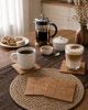 Oak Wood Marquetry Coasters, Geometric Wood Veneer Drink Set of 4 | Tableware by Vesta Corte