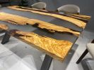 Epoxy Dining Table - Resin Dining Table - Olive Epoxy Table | Tables by Tinella Collection. Item composed of wood and synthetic in contemporary or art deco style