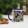 Blue Yellow Floral Pattern Coffee Mug | Drinkware by Reflektion Design