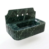 Verde Alpi Green Marble Sink with Backsplash | Water Fixtures by Vero Marble