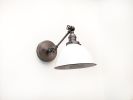 Swing Arm Bedside Reading Wall Light - Gunmetal Patina | Sconces by Retro Steam Works. Item composed of metal in industrial style