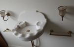 Classic-Midcentury Design Carrara Marble Sink with Backsplash | Water Fixtures by AYMARBLEDESIGN LLC
