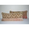 Set of Two Distressed Turkish Oushak Rug Pillow Cover | Sham in Linens & Bedding by Vintage Pillows Store. Item made of wool with fiber