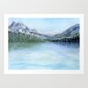 Misty Mountains | Prints by Brazen Edwards Artist. Item made of canvas with paper