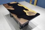 Walnut Black Epoxy Resin Dining Table - Living Room Set | Tables by LuxuryEpoxyFurniture. Item composed of wood and synthetic