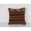 Top Quality Handwoven Kilim Pillow Cover 16" x 16" | Cushion in Pillows by Vintage Pillows Store. Item composed of cotton and fiber