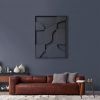 Textured Plaster Wall Art - Modern Geometric Sculpture - Black Abstract Relief - Housewarming Gift | Wall Sculpture in Wall Hangings by Vaiva Art Atelier