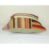 20" x 20" Stripe Turkish Patchwork Kilim Pillow | Cushion in Pillows by Vintage Pillows Store. Item composed of cotton