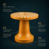 Handmade Bone Inlay Sunburst Pedestal Table Mustard Yellow side table | End Table in Tables by IKKAZA