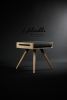 Stool / Seat in Solid Oak Board and Oak Legs | Chairs by Manuel Barrera Habitables. Item composed of oak wood