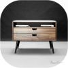 Nightstand Bedside Table Walnut / Oak Wood Board | Tables by Manuel Barrera Habitables. Item composed of oak wood and marble