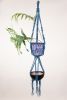 Indigo Dyed Double Plant Hanger | Plants & Landscape by Modern Macramé by Emily Katz. Item composed of cotton