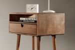 Mid Century Nightstand Bedside Table with Drawer | Storage by Manuel Barrera Habitables. Item composed of walnut