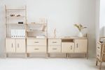 Mid Century Modern Bookcase, Mid Century Bookcase w/ drawers | Book Case in Storage by Plywood Project. Item made of oak wood works with minimalism & mid century modern style