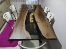 Custom Order Smoke Epoxy Resin Table - Dark Walnut Resin | Dining Table in Tables by LuxuryEpoxyFurniture. Item made of wood & synthetic