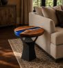 Black Walnut & Blue Epoxy River Side Table | Tables by Pelican State Woodworks