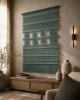 Turquoise Blue Textile Artwork - PALLAVI | Wall Hangings by Rianne Aarts / Teddy and Wool Studio