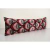 Ikat Lumbar Pillow Cover - Extra Long Pink and Red Silk Ikat | Cushion in Pillows by Vintage Pillows Store. Item made of cotton