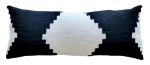 Black Sakkara Handwoven Long Cotton Lumbar Pillow | Cushion in Pillows by Mumo Toronto. Item composed of cotton in boho or minimalism style