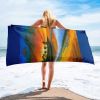Towel - Day Blazed - Tropical Sunset Palm Tree Art | Work by Eman's Gallery