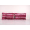 Ikat Pink Lumbar Pillow Cover - Set of Two Silk Striped Velv | Cushion in Pillows by Vintage Pillows Store