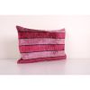 Silk Ikat Pink Velvet Lumbar Pillow Cover, Ikat Lumbar Pillo | Cushion in Pillows by Vintage Pillows Store