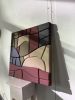 Modern Geometric Wall Art – Textured Plaster Painting – Handmade Mixed Color Artwork – Abstract 3D Relief in Moss, Burgundy, Beige and Black | Wall Sculpture in Wall Hangings by Vaiva Art Atelier