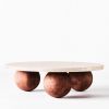 Sphere Round Sofa Table Travertino Bianco | Work by District Loom