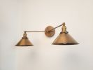 Bathroom Vanity Wall Sconce - Antique Brass Light - Mid | Sconces by Retro Steam Works. Item made of brass works with mid century modern & country & farmhouse style