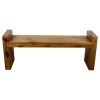 Haussmann® Teak Block Bench 48 x 12 x 19 inch High KD Oak | Benches & Ottomans by Haussmann®