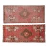 Set of 2 Piece Hand Knotted Oriental Turkish Small Door Mat | Area Rug in Rugs by Vintage Pillows Store. Item made of wool & fiber